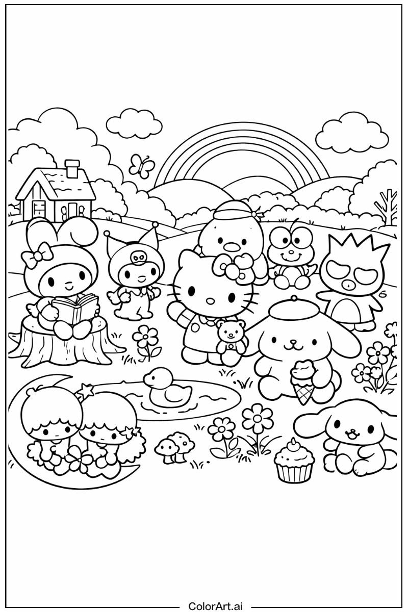 Hello kitty and friends with My melody Theme 3