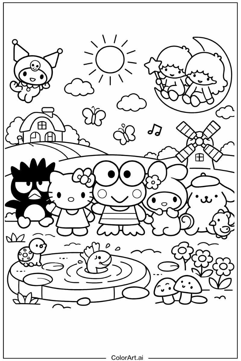Keroppi Hello kitty and friends Design