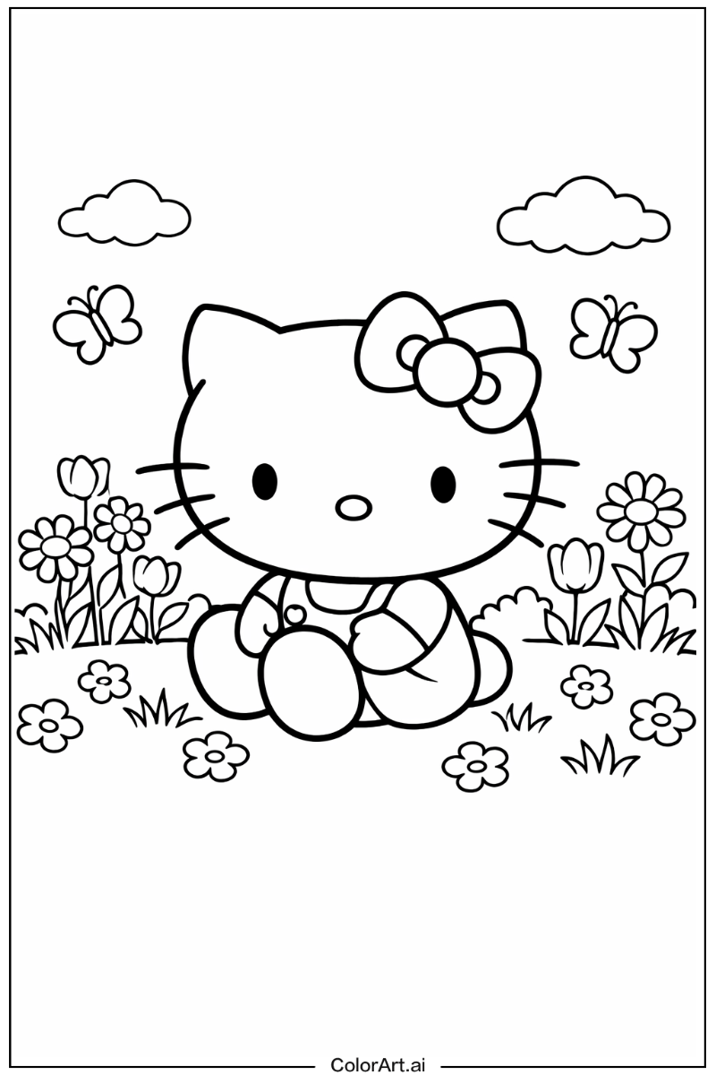 Hello Kitty in a Garden 2