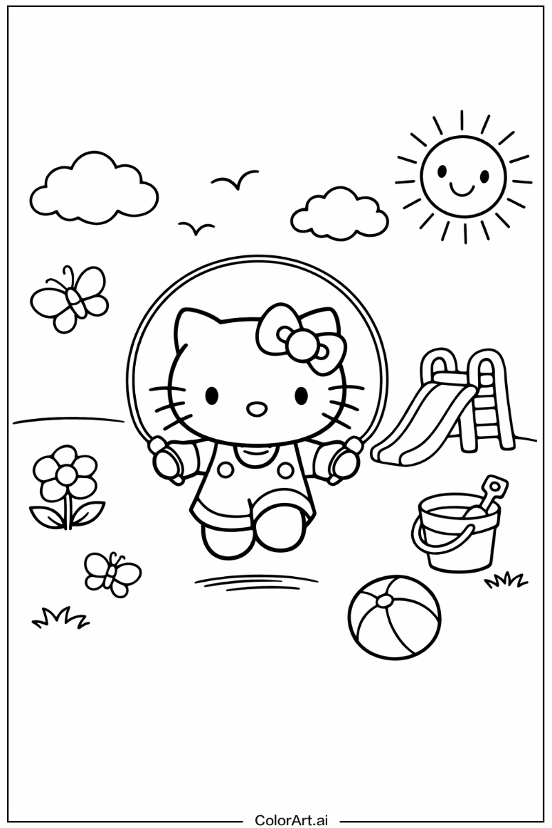 Hello Kitty Playing Outside 2