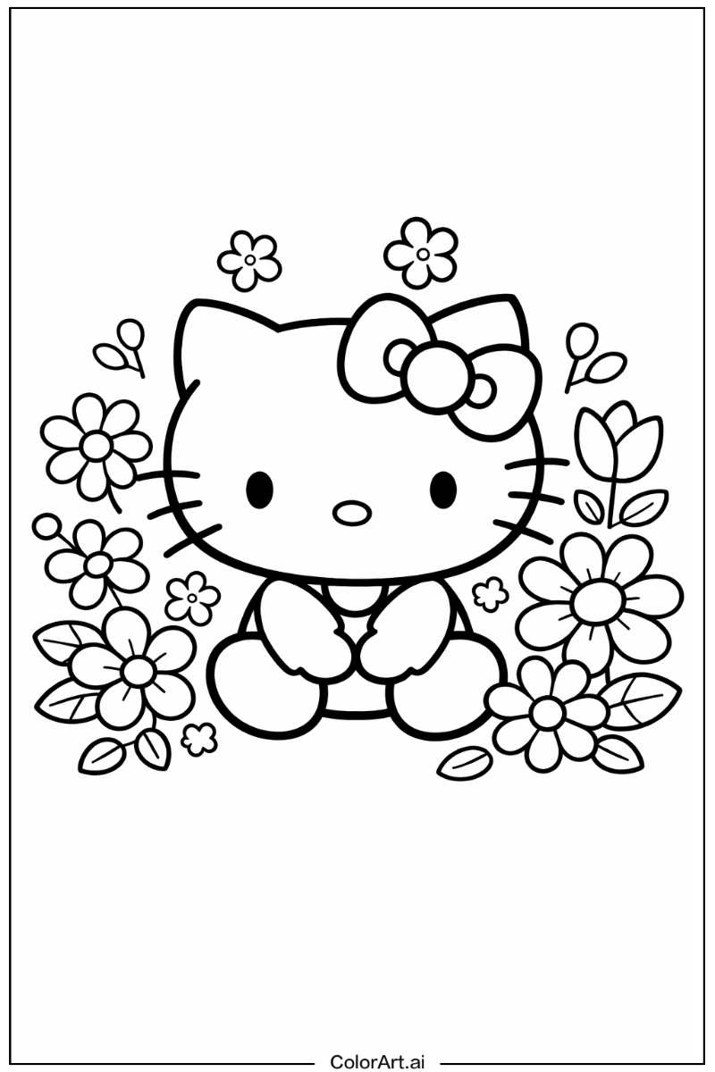 Hello Kitty with Flowers 2