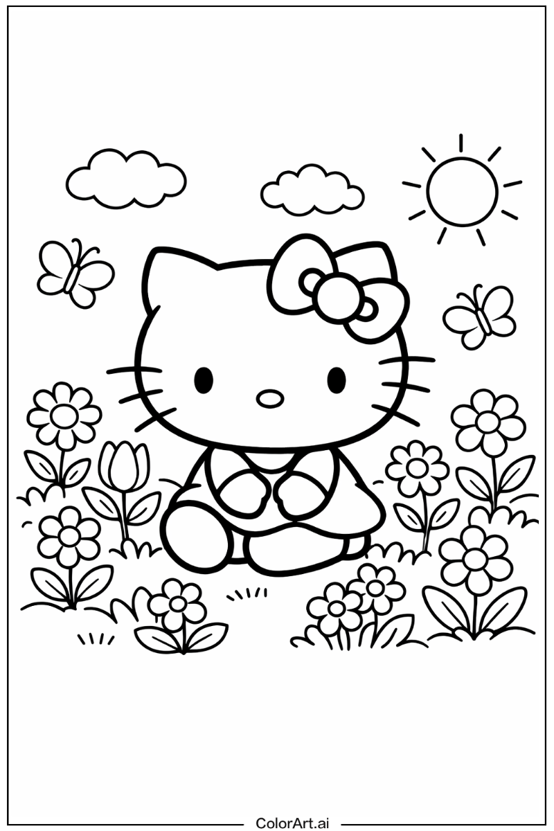 Hello Kitty in a Garden 3