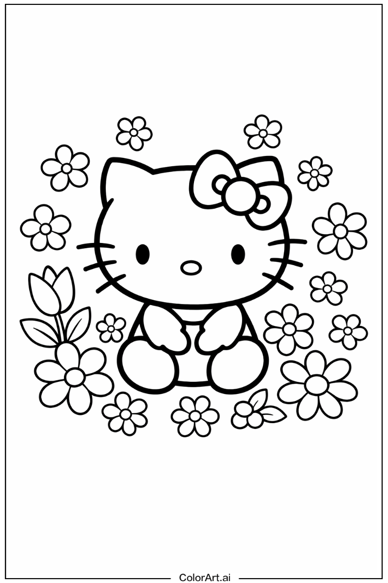 Hello Kitty with Flowers 3