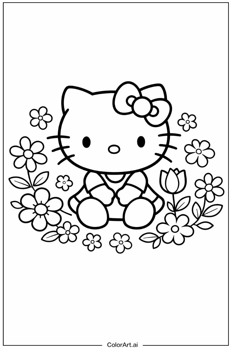 Hello Kitty with Flowers 4
