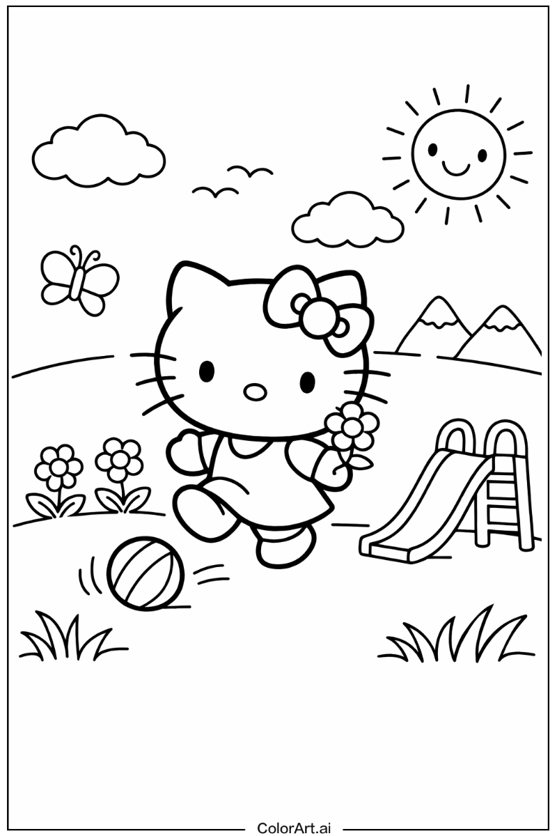 Hello Kitty Playing Outside 5