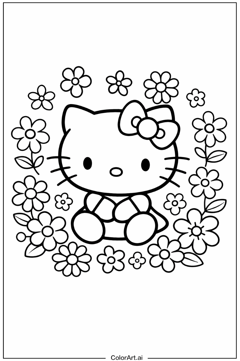 Hello Kitty with Flowers 5