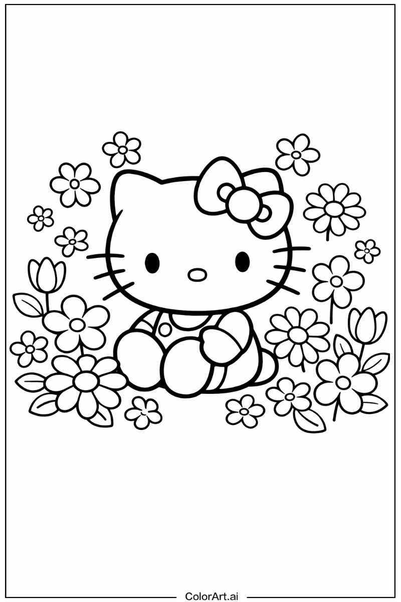 Hello Kitty with Flowers 7