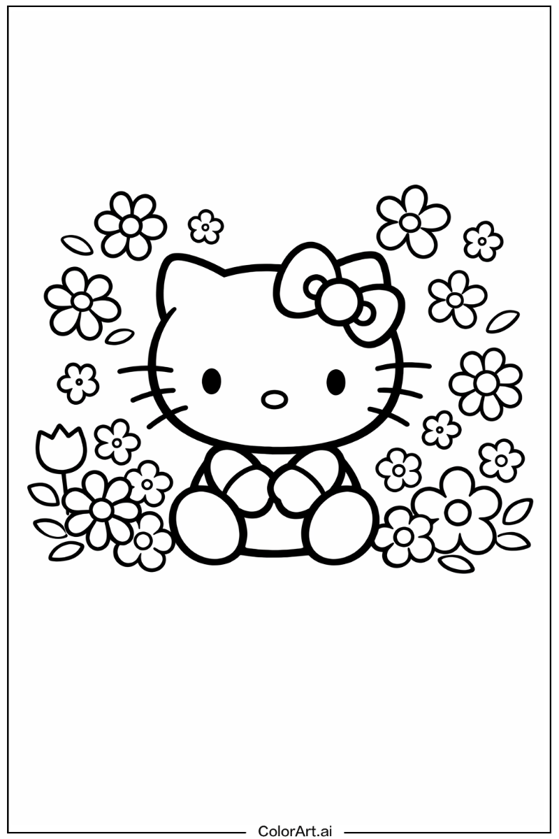 Hello Kitty with Flowers