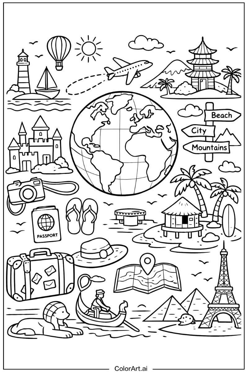 Travel map Holiday Design