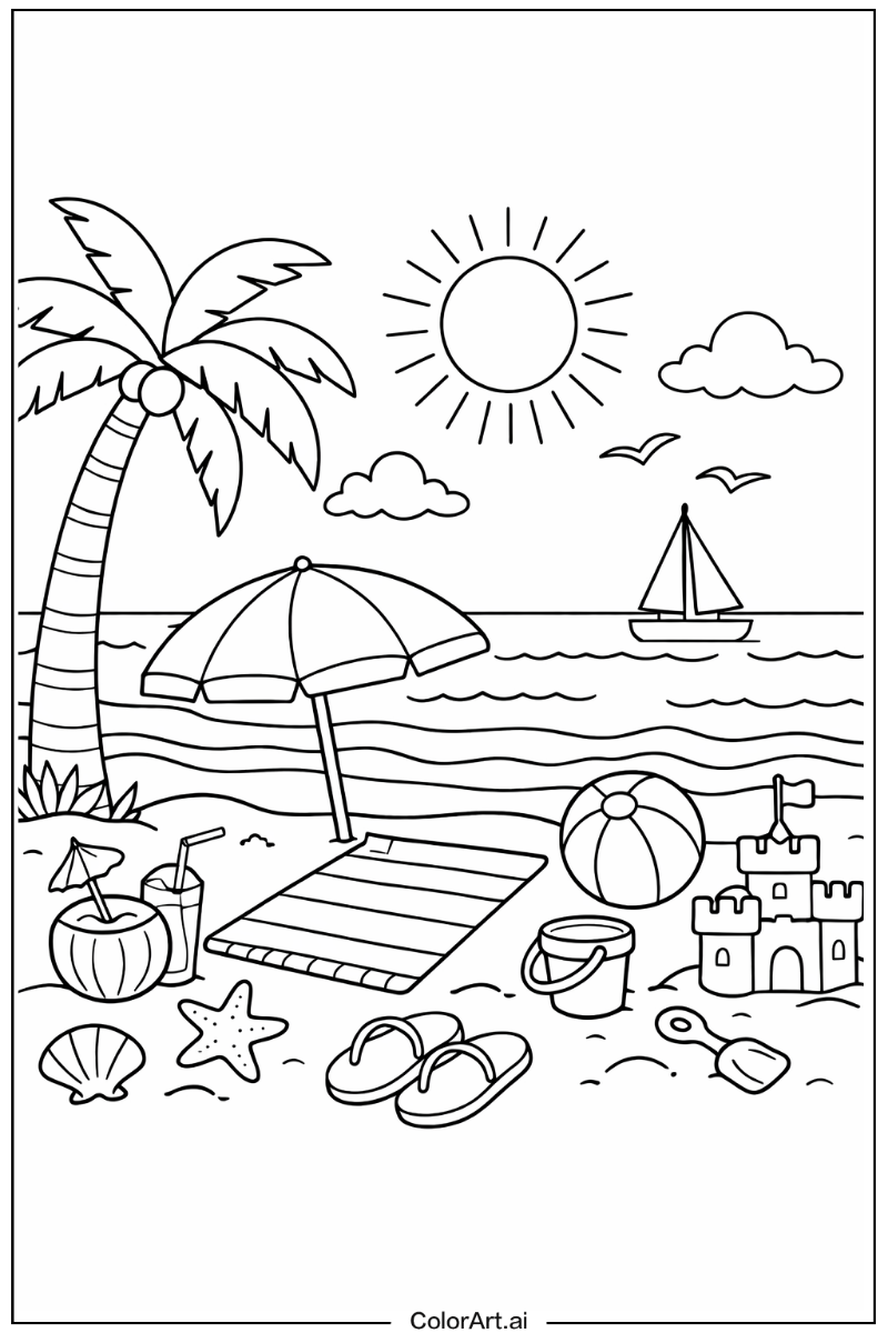 Holiday with Beach scene Theme