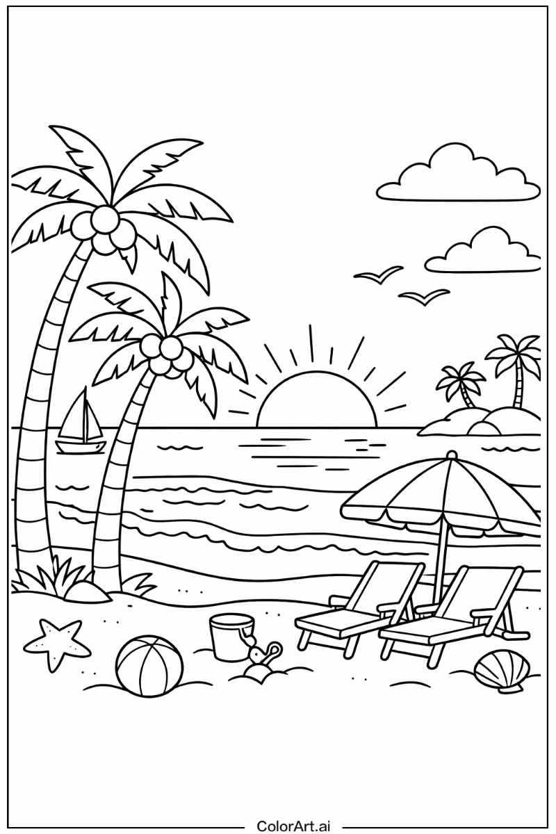 Sunset beach Holiday Design