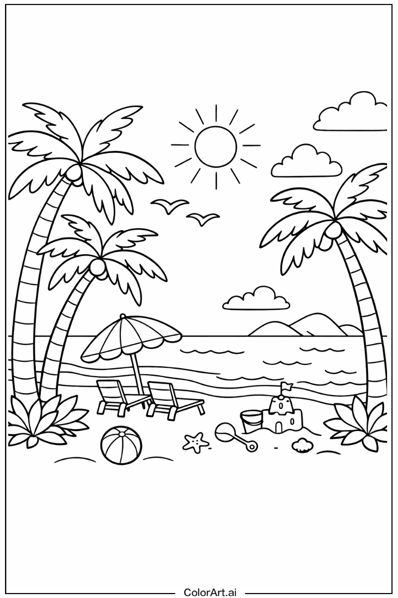 Palm trees Holiday Scene