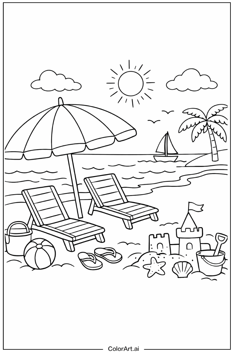 Holiday with Sun umbrella Theme