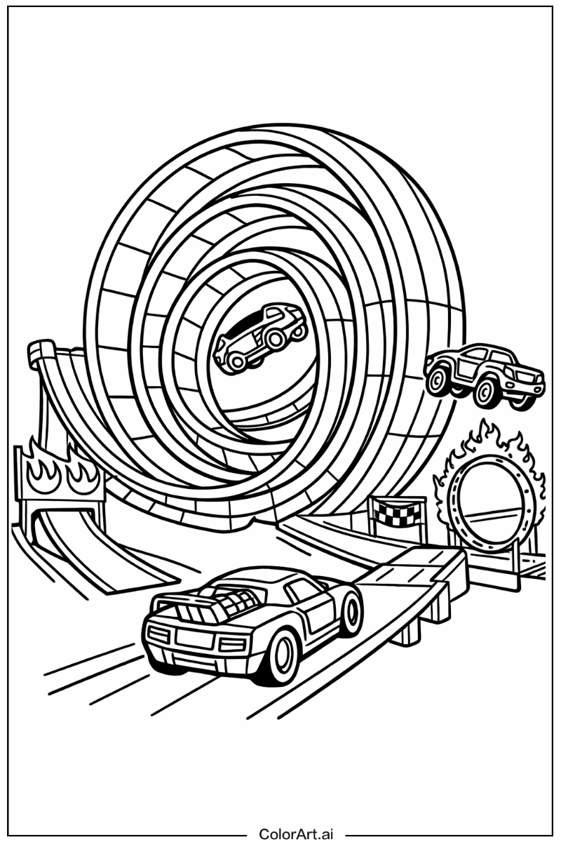Hot wheels with Hot wheels spiral loop Theme