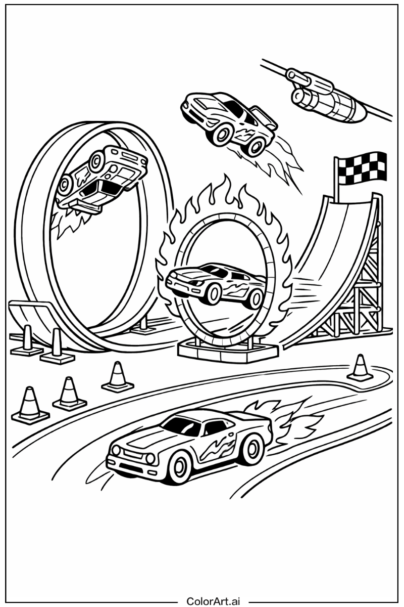 Hot wheels with Hot wheels stunt scene Theme