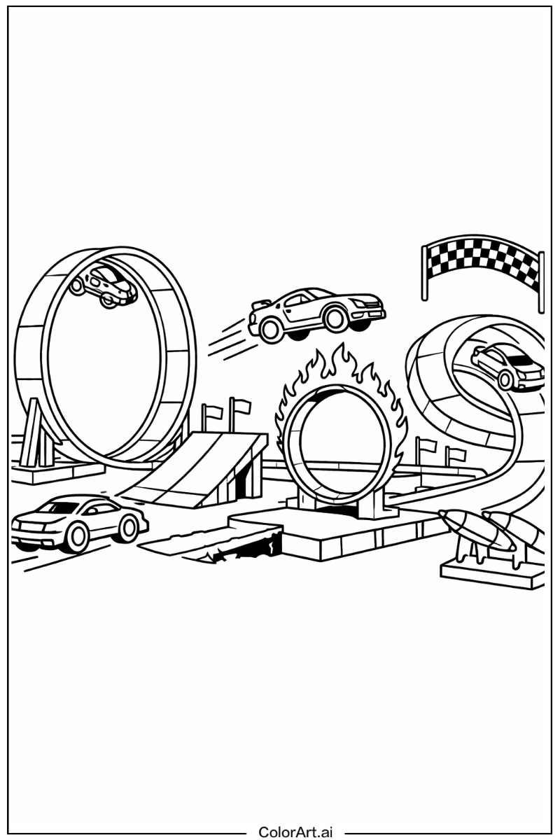 Hot wheels with Hot wheels stunt scene Theme 2