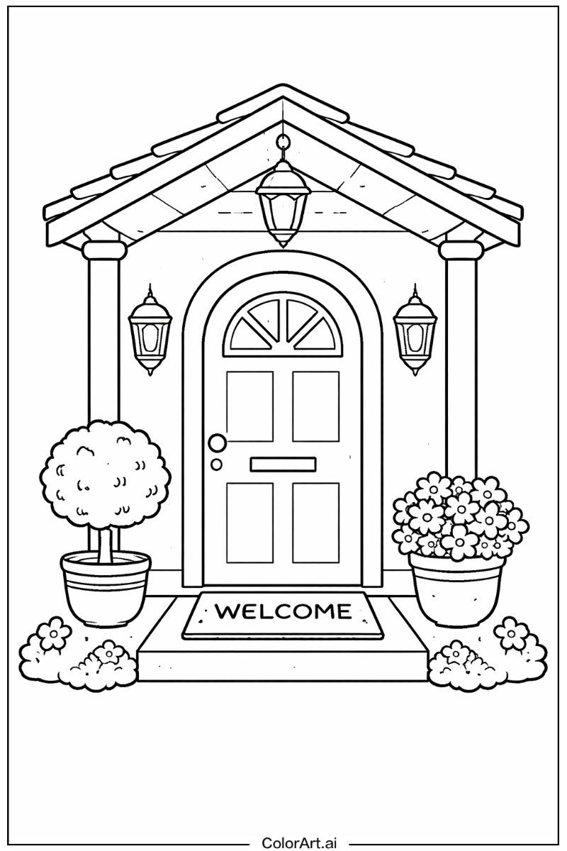 House with House door Theme