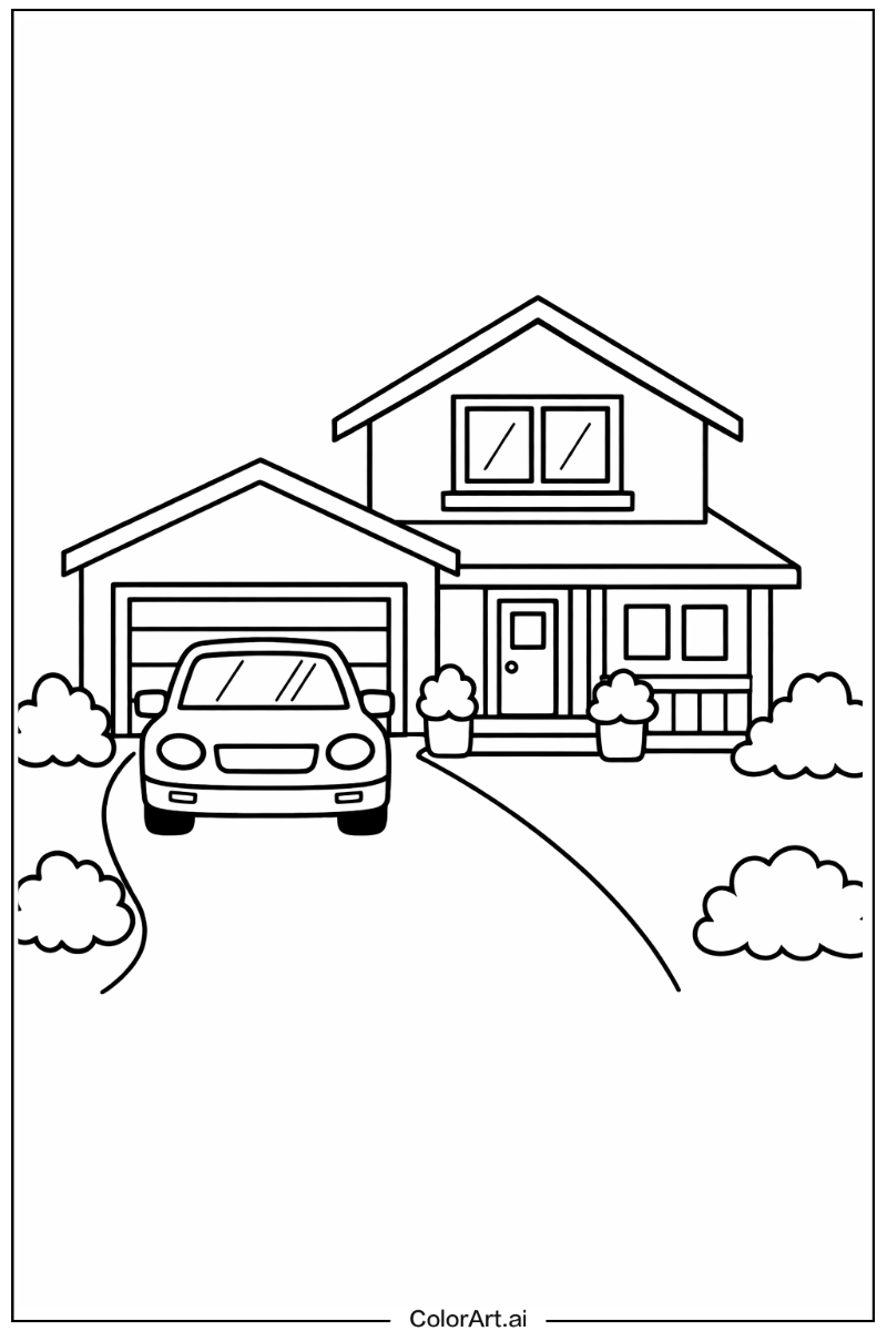 Driveway House Scene