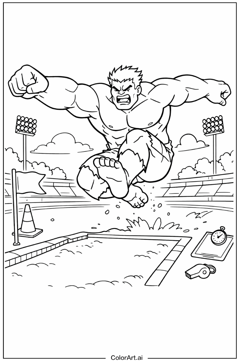 Long jump Hulk Scene