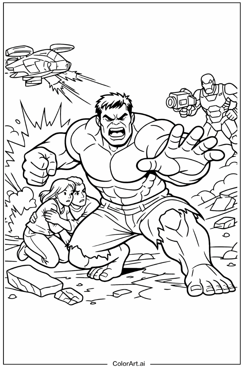 Defending Hulk Scene