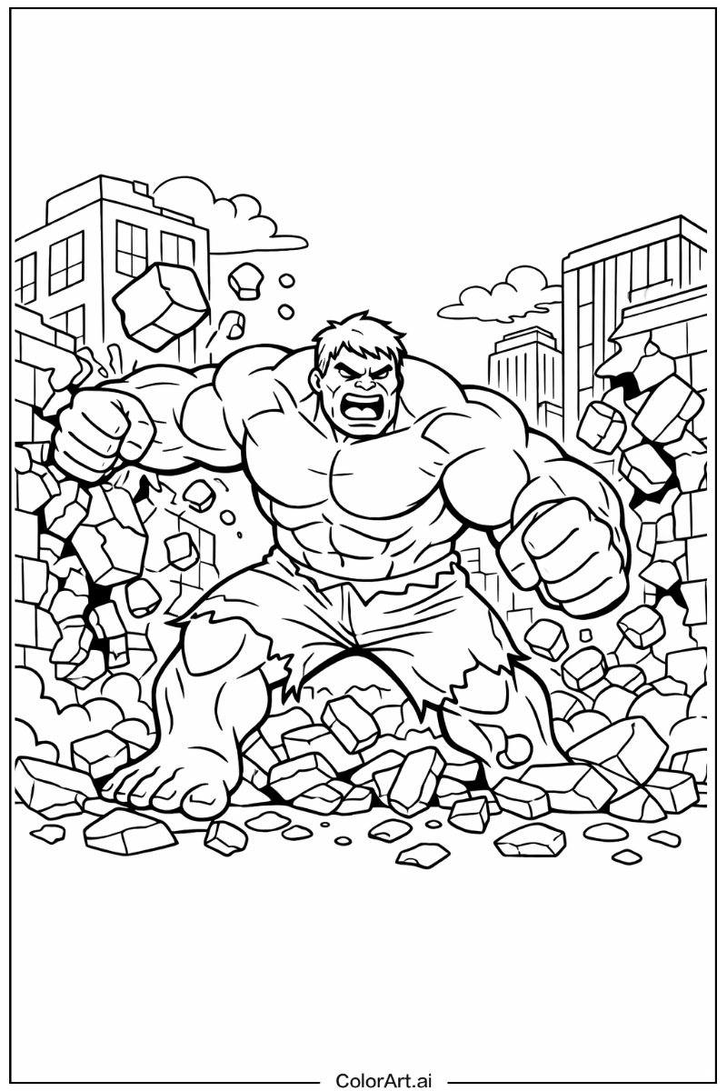Breaking buildings Hulk Scene