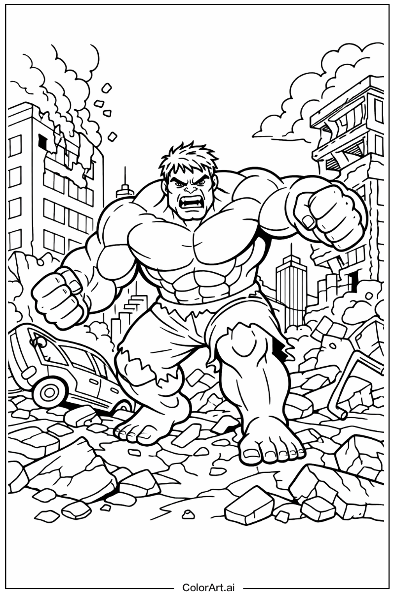City destruction Hulk Design