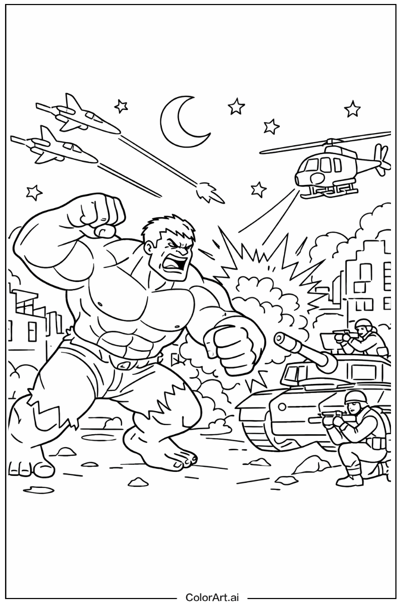 Hulk with Night battle Theme