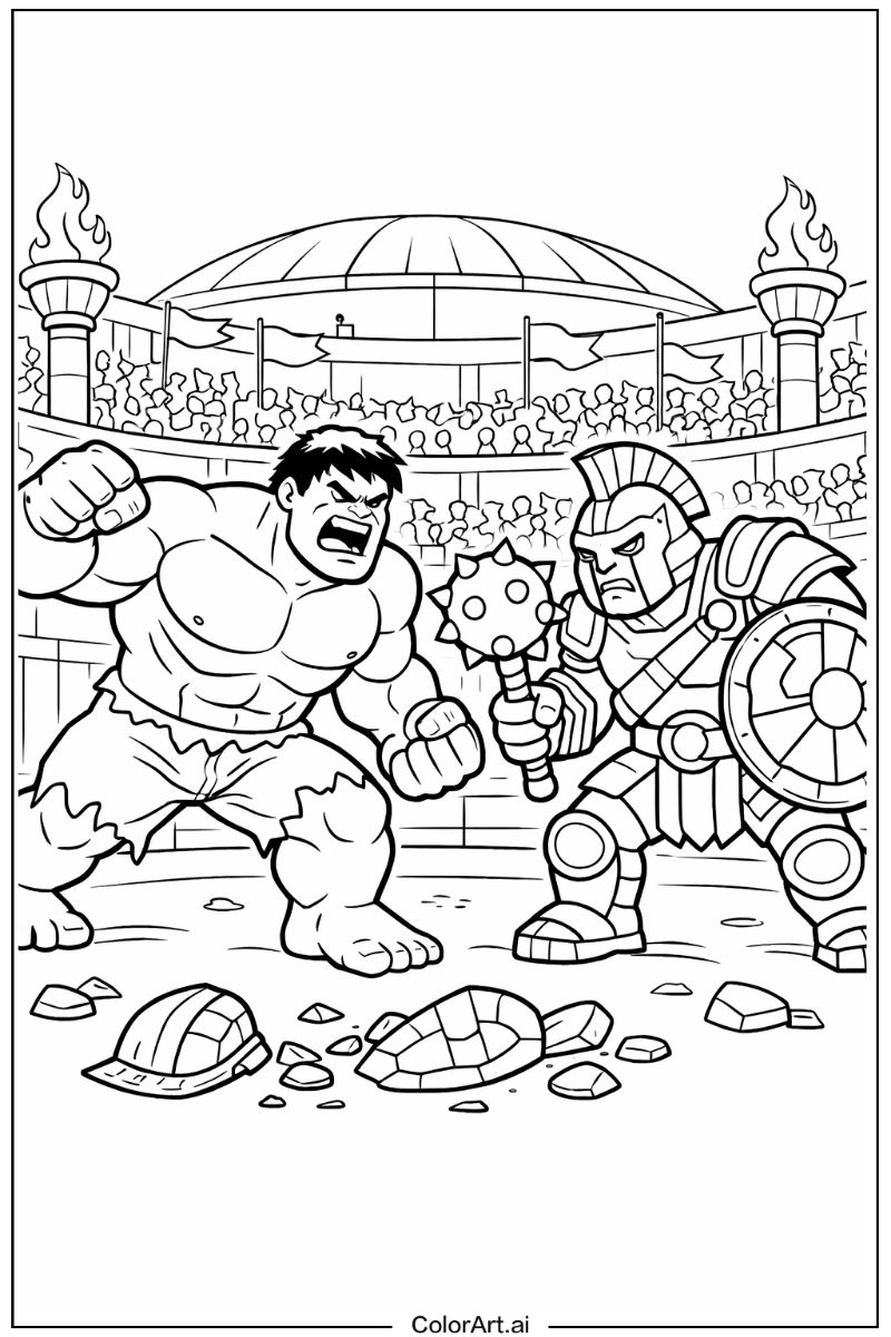 Arena fight Hulk Scene