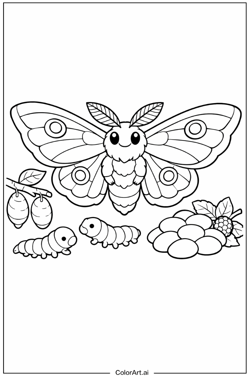 Insect with Silkworm moth Theme