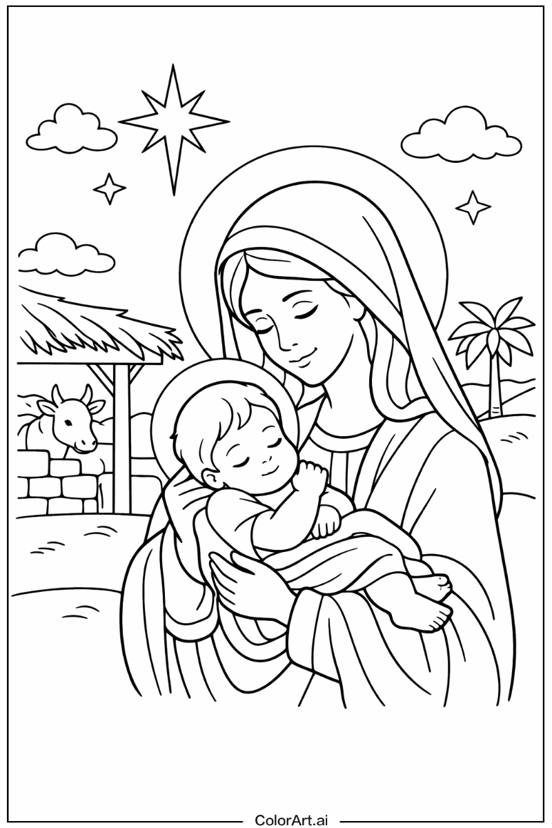 Jesus with Virgin mary Theme