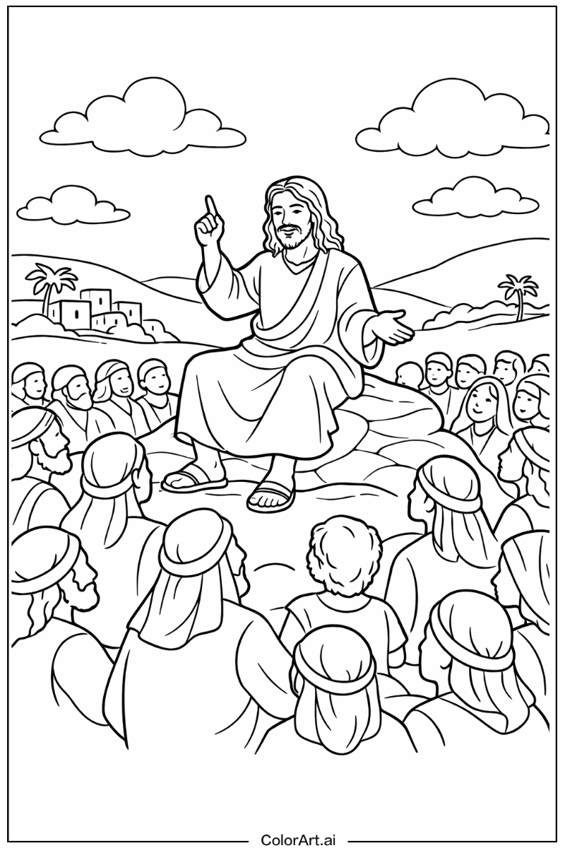 Sermon on the mount Jesus Scene