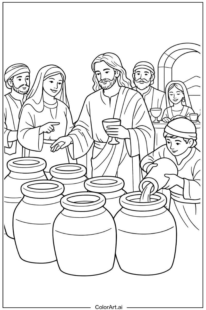 Water to wine Jesus Scene