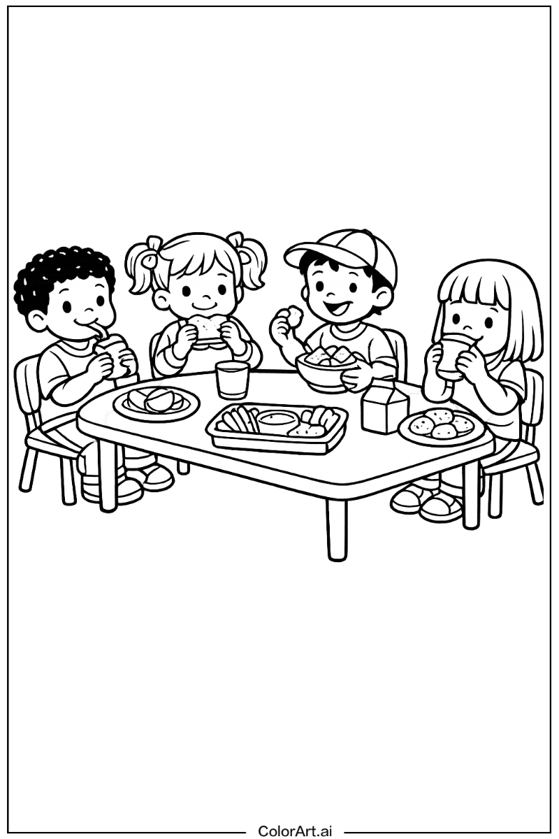 Kindergarten with Kindergarten snack time Theme