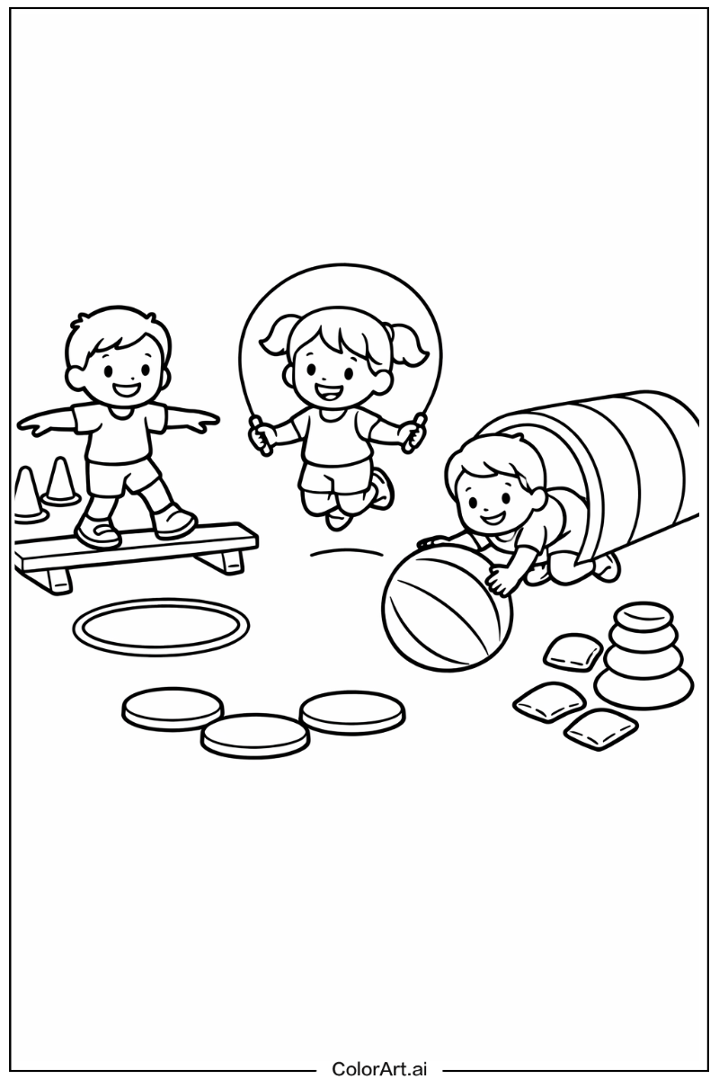Kindergarten physical education Kindergarten Scene