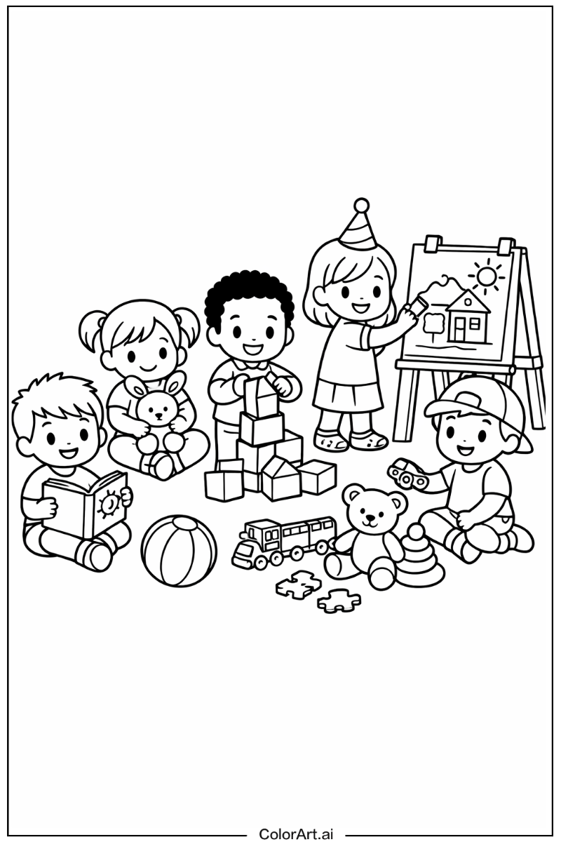 Kindergarten with Kindergarten classmates Theme