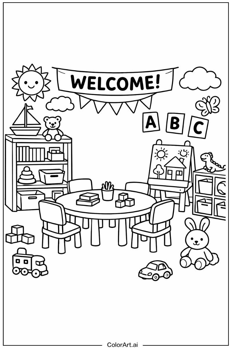 Kindergarten with Kindergarten classroom Theme 2