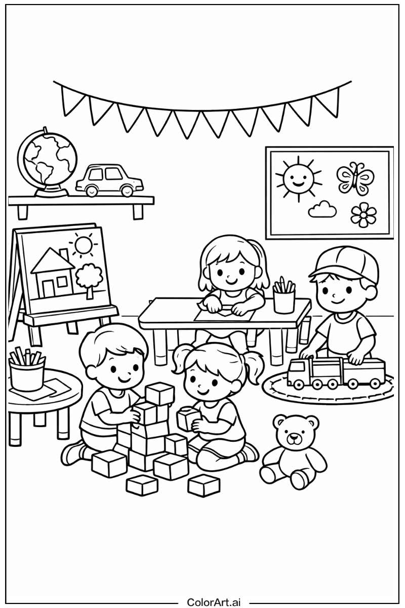 Kindergarten school scene Kindergarten Design 2