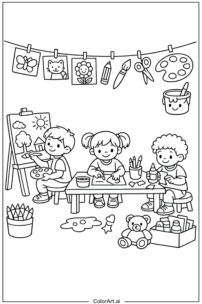 Kindergarten art class Kindergarten Scene 2