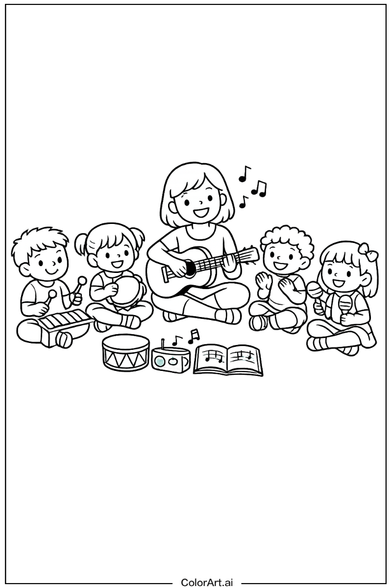 Kindergarten with Kindergarten music class Theme 2