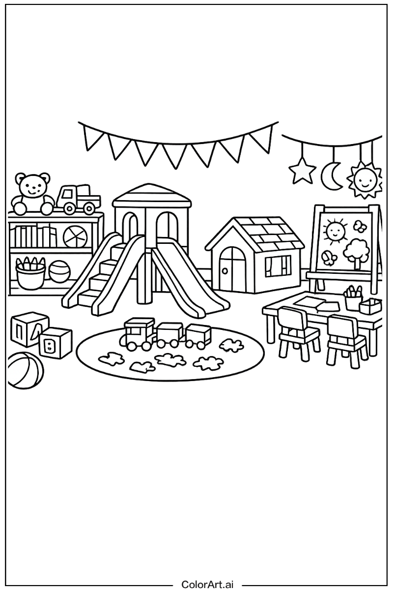 Kindergarten with Kindergarten indoor play Theme 2