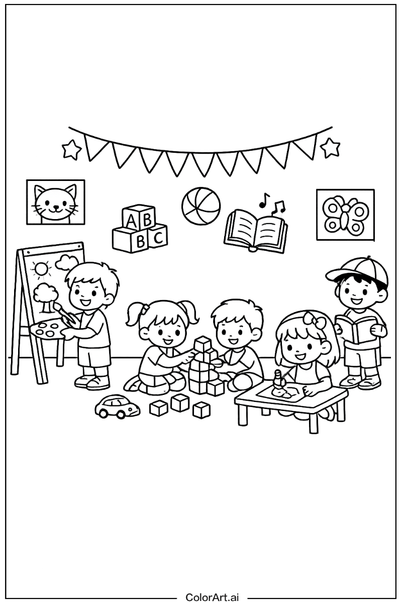 Kindergarten with Kindergarten students Theme 2