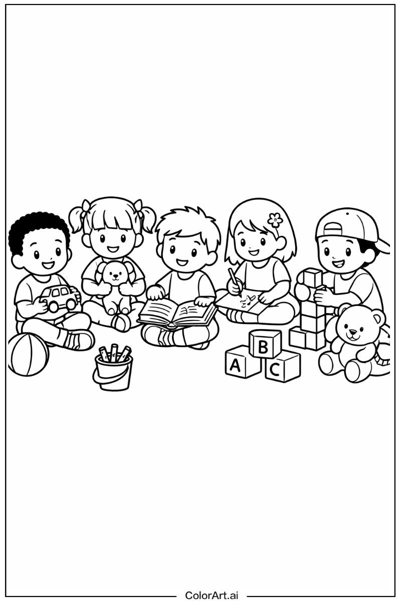 Kindergarten with Kindergarten classmates Theme 2