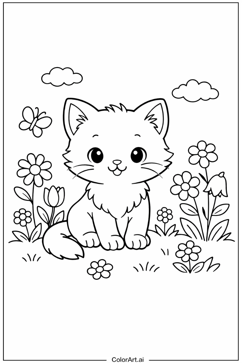 Kitten in a Garden 4