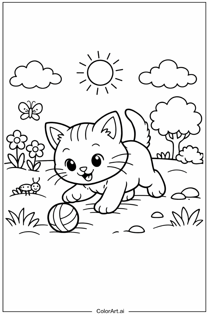 Kitten Playing Outside