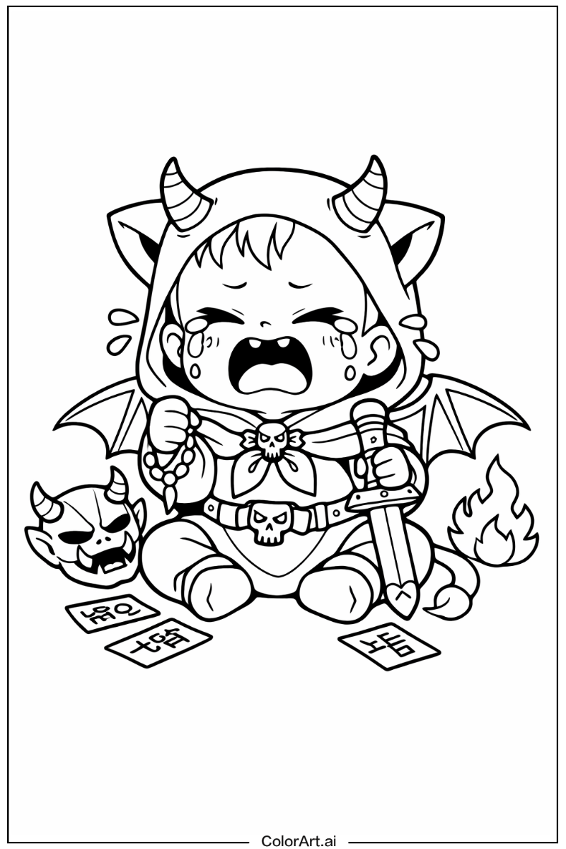 Baby saja crying KPop Demon Hunters Baby Saja Design