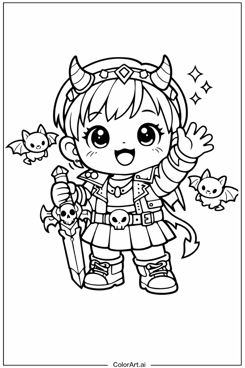 KPop Demon Hunters Baby Saja with Baby saja waving Theme