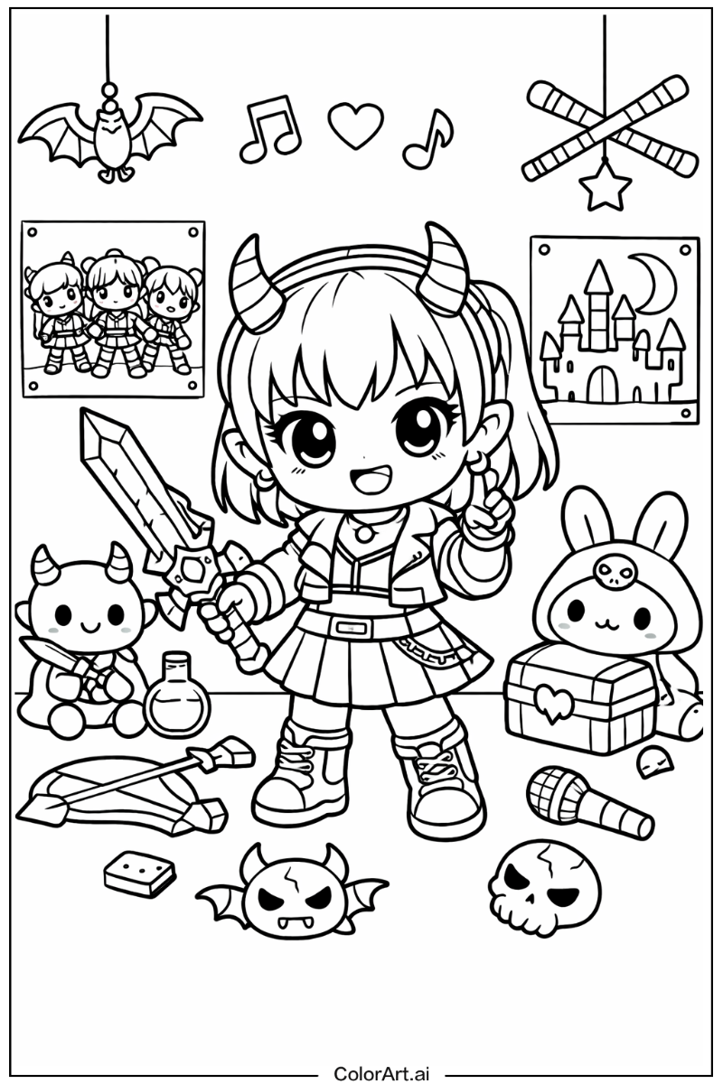 KPop Demon Hunters Baby Saja with Baby saja playroom scene Theme