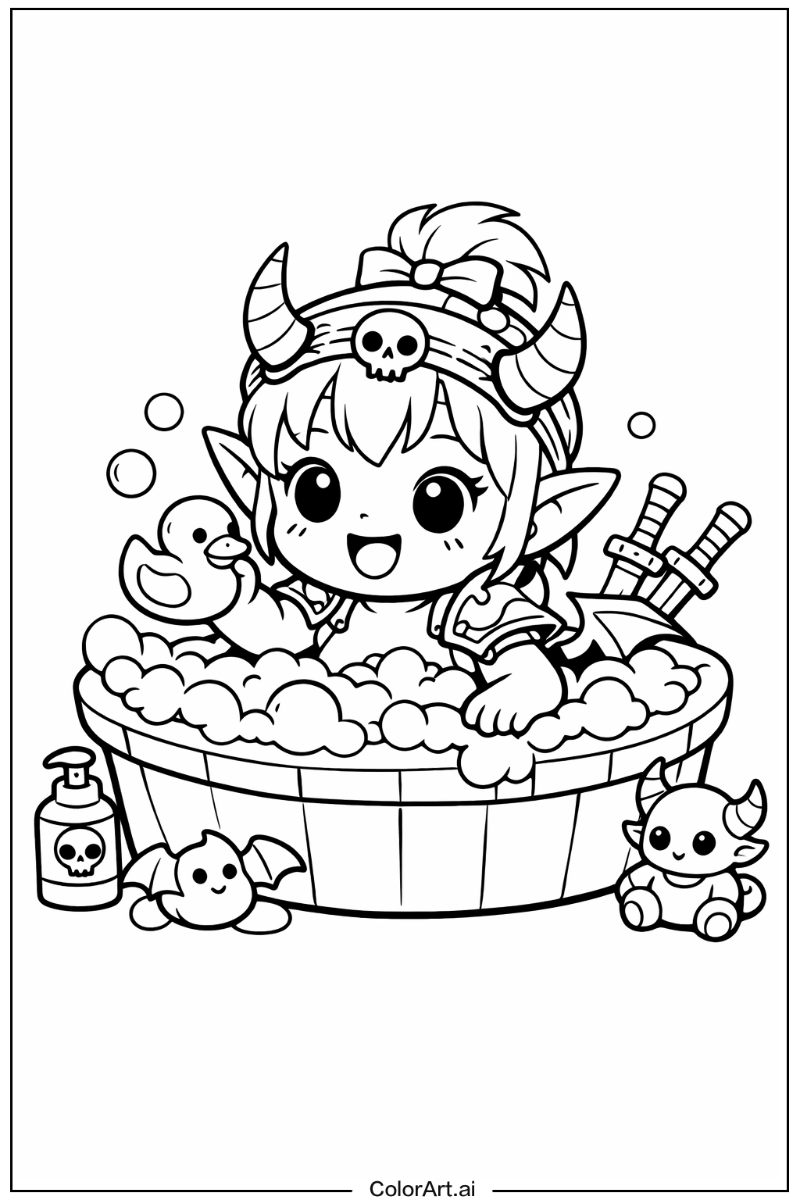 KPop Demon Hunters Baby Saja with Baby saja bath time Theme