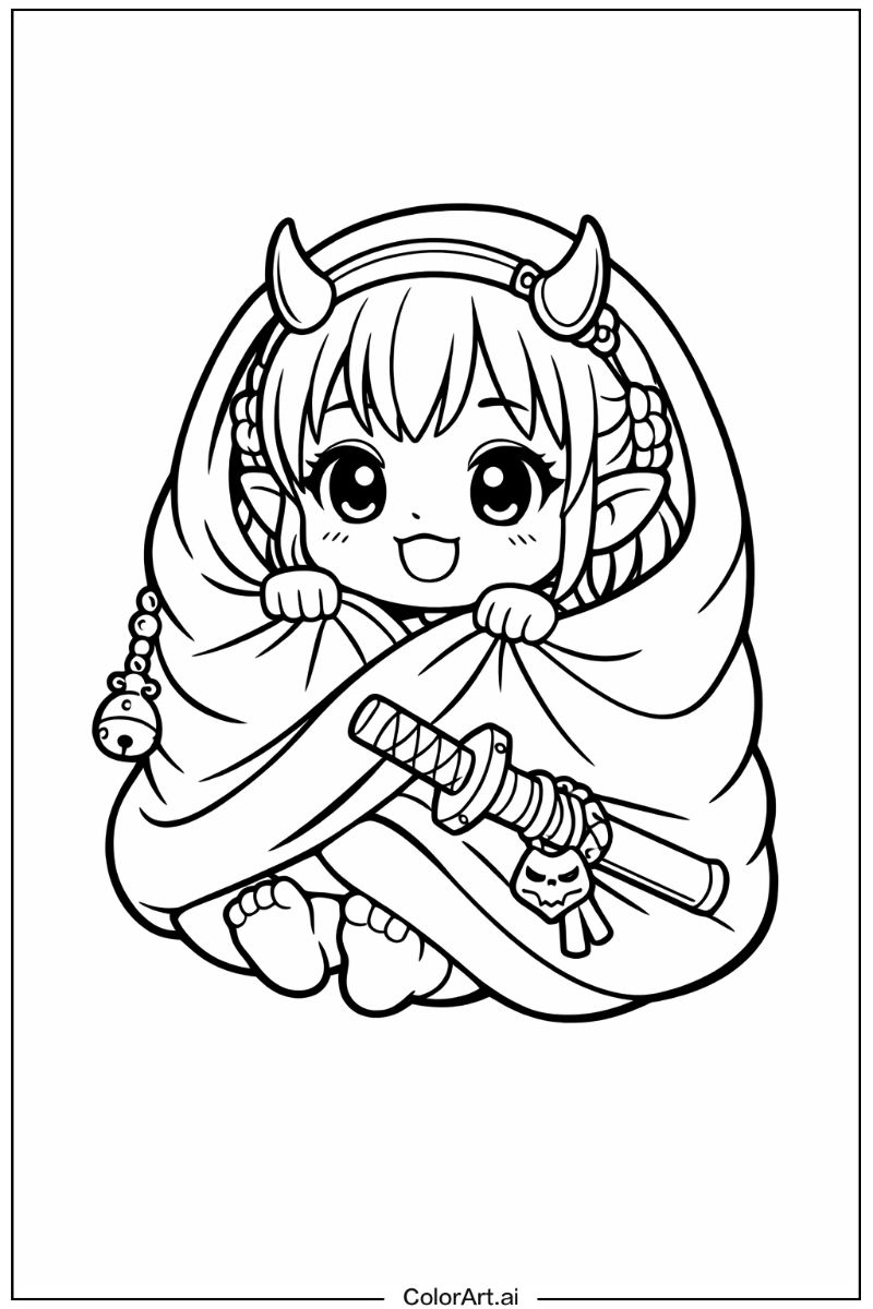 KPop Demon Hunters Baby Saja with Baby saja with blanket Theme