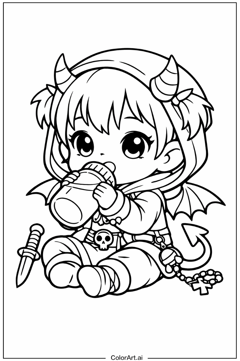 Baby saja with bottle KPop Demon Hunters Baby Saja Design